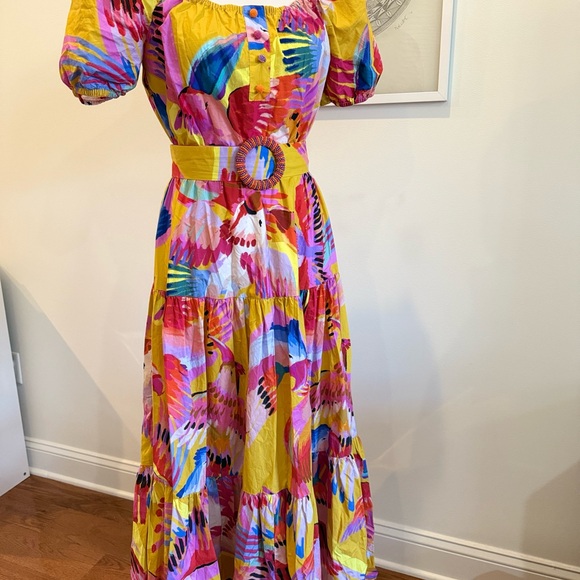 farm rio neon macaws maxi dress Anthropologie farm rio macaws